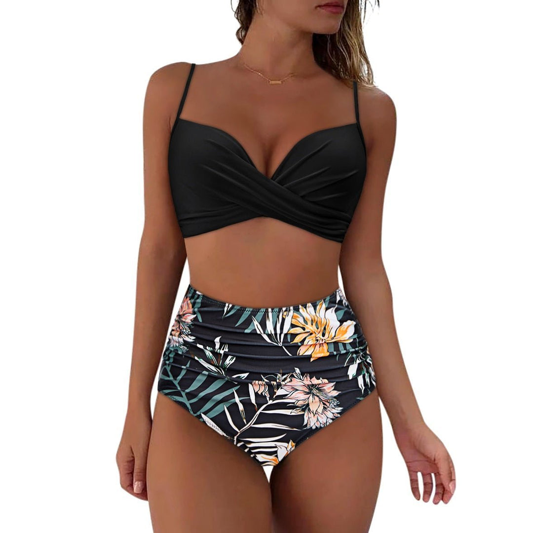 Sorenaro | Bikini Patroon Met Hoge Taille - Zwart - #Calora#