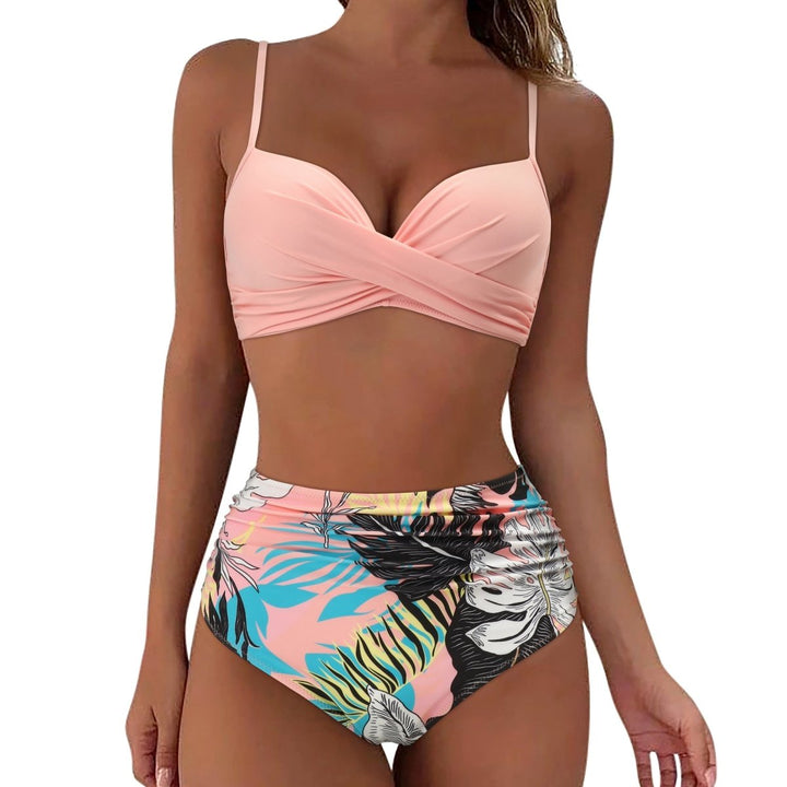 Sorenaro | Bikini Patroon Met Hoge Taille - Roze - #Calora#