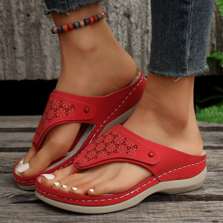 Tatiana | Sandalen van PU Leer - Rood - #Calora#