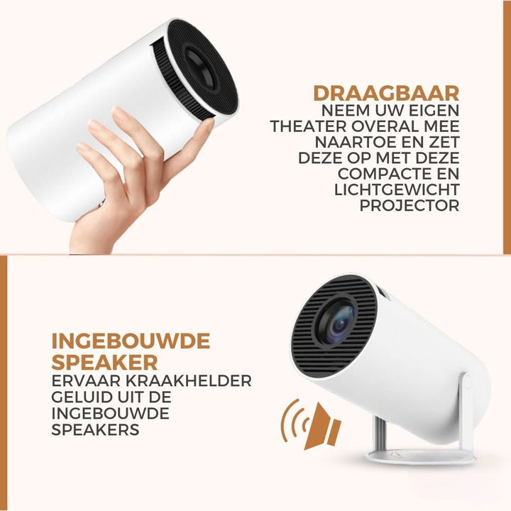 UltraBeamer | WiFi HDMI Bluetooth 4K Projector - Donkergrijs - #Calora#