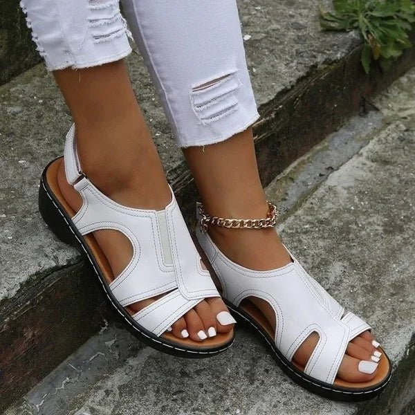 Uma | Leren look Sandalen - Wit - #Calora#