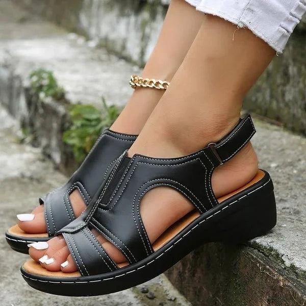 Uma | Leren look Sandalen - Zwart - #Calora#