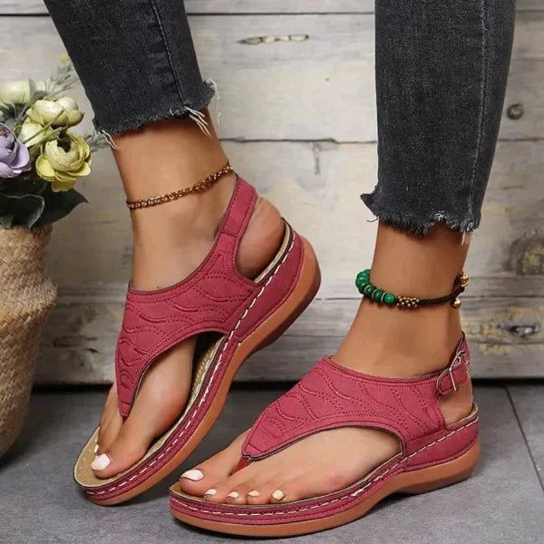 Verellis | Leren Dames Sandalen - Rood - #Calora#