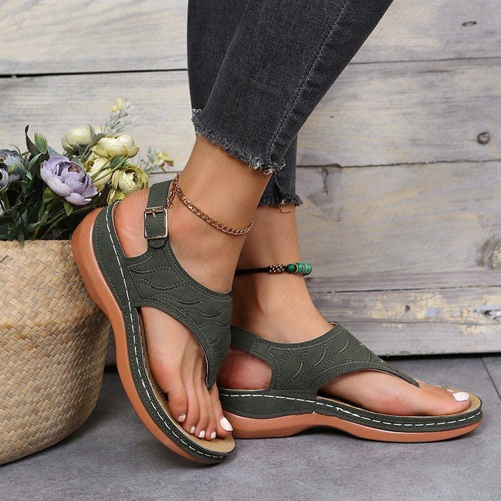 Verellis | Leren Dames Sandalen - Groen - #Calora#