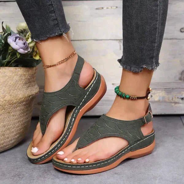 Verellis | Leren Dames Sandalen - Groen - #Calora#