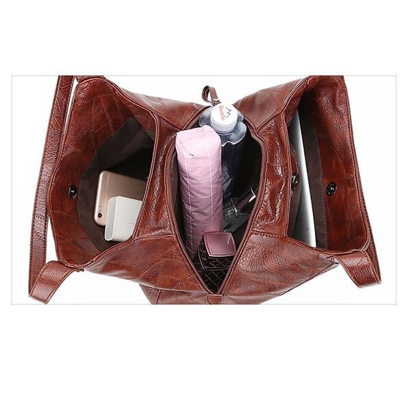 Vivanta | Grote PU Leren Tas - Leren schouder tas - Grijs - #Calora#