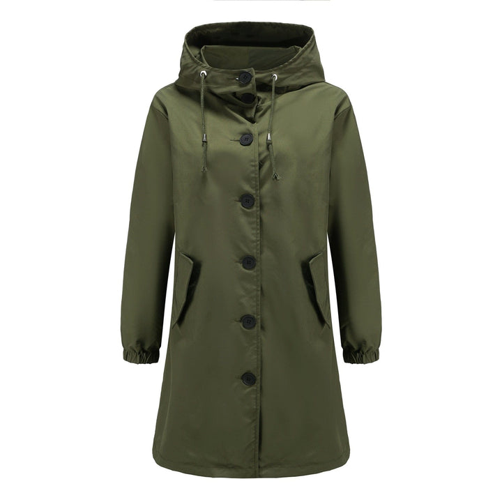 Stella | Waterdichte Lange Trenchcoat met Capuchon