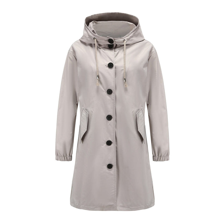 Stella | Waterdichte Lange Trenchcoat met Capuchon