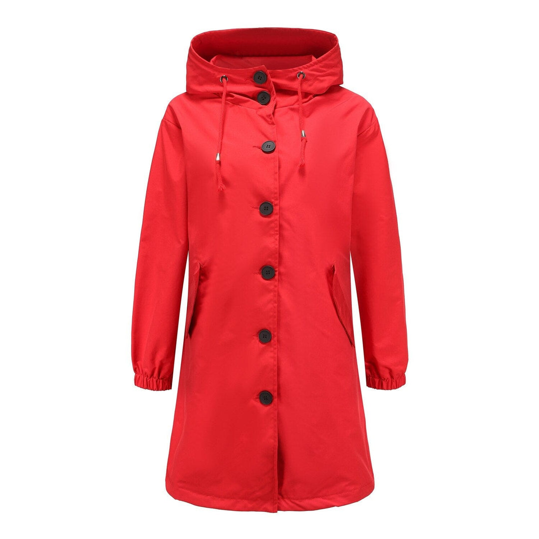 Stella | Waterdichte Lange Trenchcoat met Capuchon