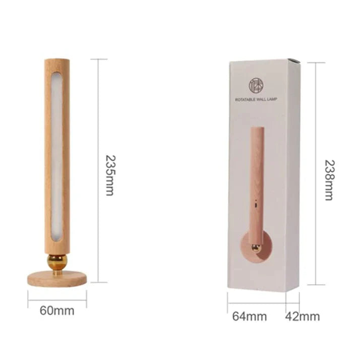 CALORA_ FlokLicht | 360° Draaibare Houten Wandlamp - Multifunctioneel