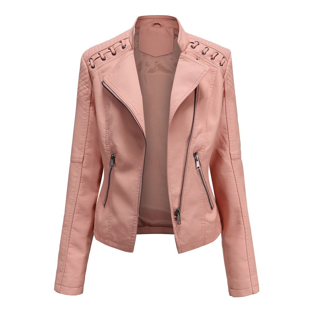 Zale | Leren Jas Washed - Look - Roze - #Calora#