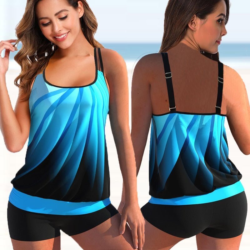 Zentila | Tankini Set Plus Maat - tankini plus size - Zwart - Vlinders - #Calora#