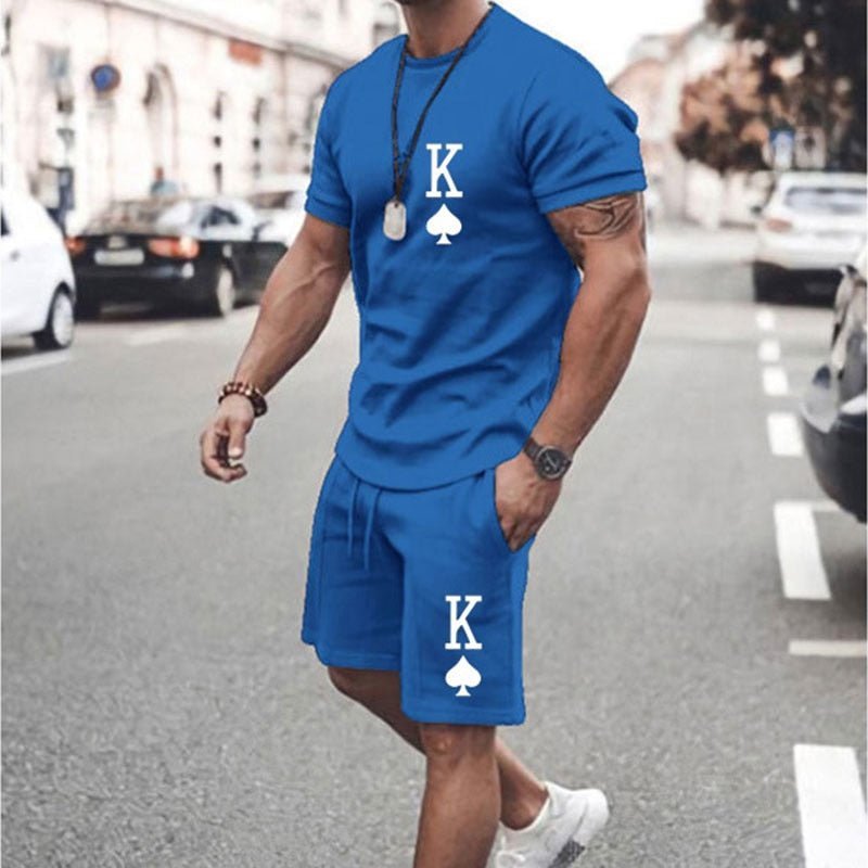 Zevon | T - Shirt En Short Set - Blauw - #Calora#