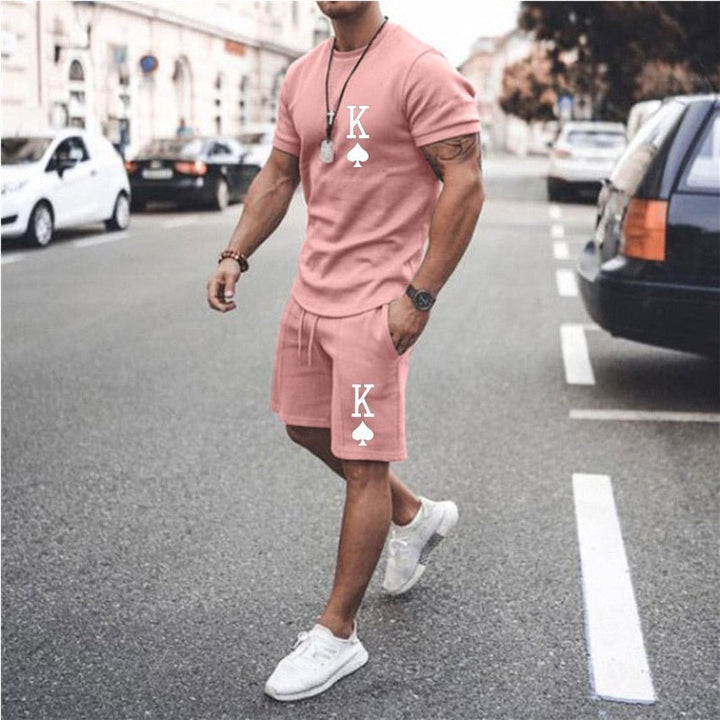 Zevon | T - Shirt En Short Set - Roze - #Calora#